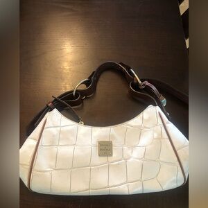 Dooney & Bourke White and Brown Shoulder Bag
